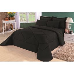 Edredom Queen Requinte Preto 6 peças - 1