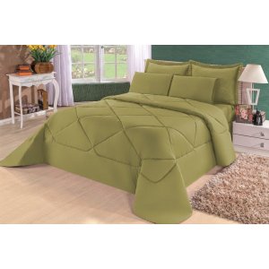 Kit de Edredom Queen Verde 6 Peças