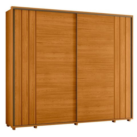 Guarda Roupa Casal Dalí Ripado 2 Portas Deslizantes Cinamomo - Madetec