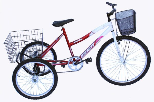 Triciclo adulto wendy cor vermelho | MadeiraMadeira