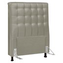 Ver imagem 1 de Cabeceira Cama Box Solteiro Ciara 90cm Botonê com Frame Suede Bege - Desk Design