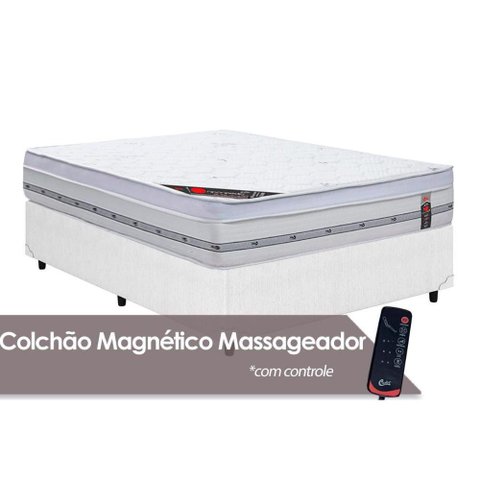 Cama Box Casal: Colchão C/vibro Massagem Castor Pocket Gold Star Niponpedic Magnético C/ + Base