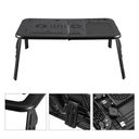 Ver imagem 2 de Mesa Notebook Refrigerado 2 Coolers Suporte Dobravel Articulavel Ergonomica Multiuso Sofa Cama Home