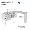 Ver imagem 7 de Mesa de Escritório em L 3 Gavetas Branco Lisboa Madesa Xa Branco