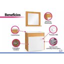 Ver imagem 5 de Gabinete Banheiro c/Espelho Iris 44cm Cinamomo/Branco MGM