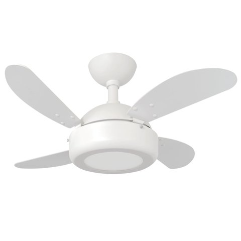 Ventilador de Teto Infinity Lux LED 6000K Mini Branco 4 Pás MDF Branco 110V 1020