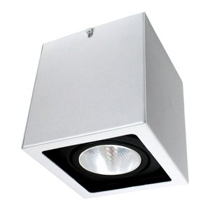 Spot Plafon Sobrepor Alumínio Recuado Branco com Preto Ar70