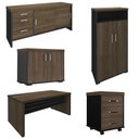 Ver imagem 1 de Conjunto Escritório Home Office 5 Peças Corp A06 Charuto/preto - Mpozenato