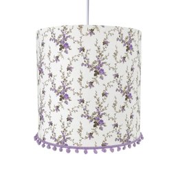 Lustre Tubular Pompom Lilás Provençal Quarto Bebê Infantil Menina - 1