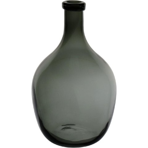 Vaso Decorativo de Vidro Fumê 30x18x18cm Enfeite Sala Mesa Estante Aparador