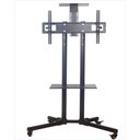 Ver imagem 2 de SUPORTE PARA TV DE CHAO ATE 65 POLEGADAS ESTANTE PEDESTAL COM CARRINHO COM RODINHAS ESTANTE PARA