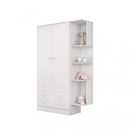 Guarda-Roupa de Bebê 2 Portas 2 Gavetas com Nicho Doce Sonho Qmovi - 4