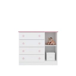 Cômoda Sapateira Infantil 1 Porta 4 Gavetas Doce Sonho Qmovi - 4