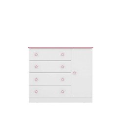 Cômoda Sapateira Infantil 1 Porta 4 Gavetas Doce Sonho Qmovi - 2