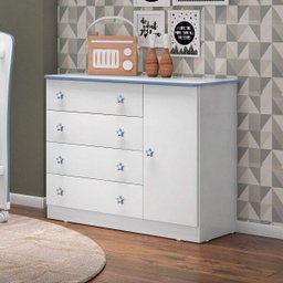 Cômoda Sapateira Infantil 1 Porta 4 Gavetas Doce Sonho Qmovi - 1
