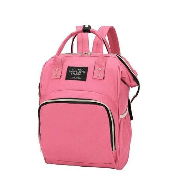 Mochila Mala Bolsa Maternidade Multiuso Multifuncional Mamadeira Rosa - 1