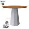 Mesa de Jantar Agnes 100 cm Imbuia Base Off White - D’Rossi - 4