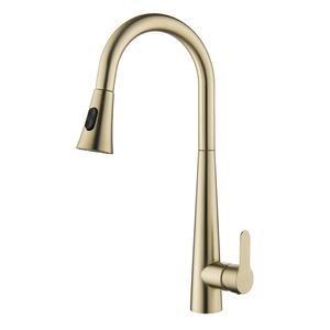 Torneira Misturador Monocomando Dourado Fosco Gourmet Bica com Ducha Extensível para Cozinha