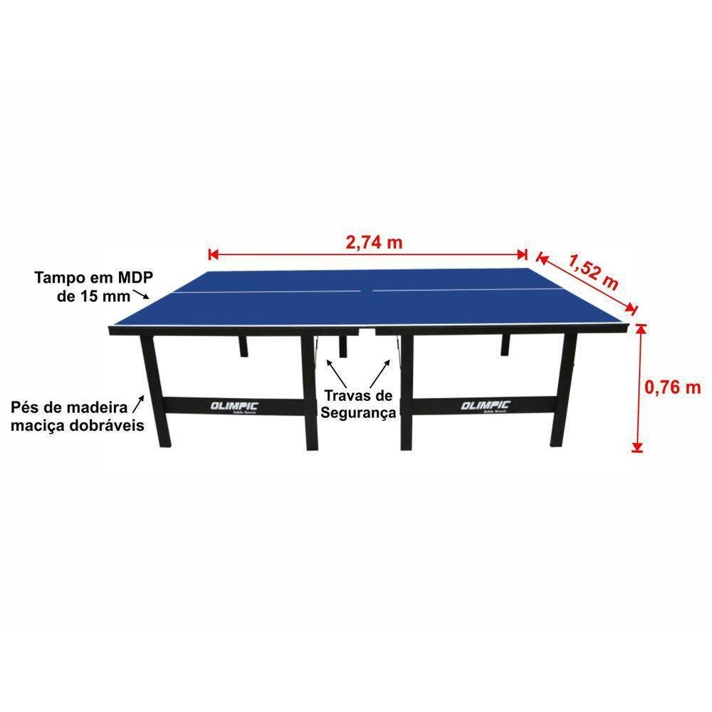 Mesa Ping Pong Of. Pé Madeira 1013 15 Mm 2,74 X 1,52 X 0,76