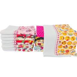 Pano de Prato Barrado Kit com 50 Peças Atacado - 3