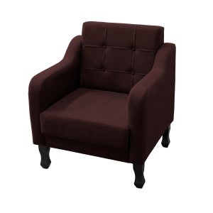 Poltrona Bella Para Sala Decorativa Suede:Bordo