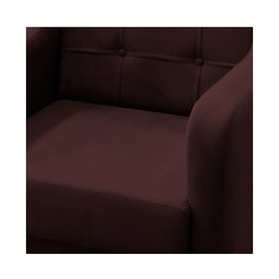 Poltrona Bella Para Sala Decorativa Suede:Bordo - 4