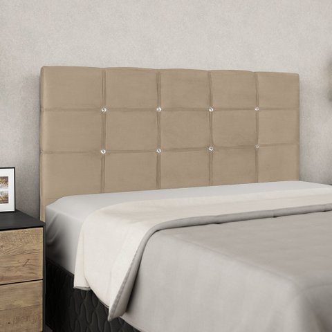 Painel de Cabeceira Jolie 140cm para Quarto Cappuccino - Bela Móveis