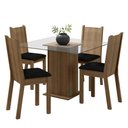 Ver imagem 2 de Conjunto Sala de Jantar Madesa Maya Mesa Tampo de Vidro com 4 Cadeiras - Rustic/sintético Preto