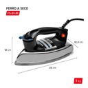 Ver imagem 5 de Ferro de Passar Roupa a Seco Mondial com 7 Níveis de Temperatura 1400w Preto/inox 220v - Fs-01-bi