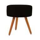 Ver imagem 3 de Kit 2 Poltronas Decorativa + Puff Talita Cor Preto Tecido Suede Salão,recepção ,escrtitório