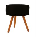 Ver imagem 3 de Kit 2 Poltronas Decorativa + Puff Talita Cor Preto Tecido Suede Salão,recepção ,escrtitório