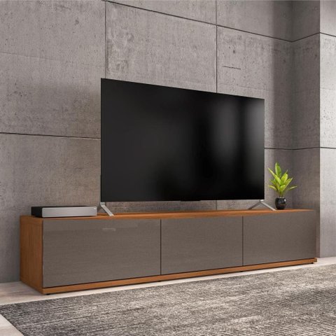 Rack para Tv Mônaco com Gaveta Cinza Perola Noce