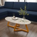 Ver imagem 2 de Mesa de Centro Sala de Estar Vintage Oval Off White