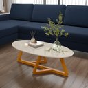 Ver imagem 1 de Mesa de Centro Sala de Estar Vintage Oval Off White