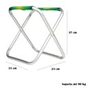 Ver imagem 2 de Banqueta Banquinho De Alumínio Dobrável Praia Camping Pesca