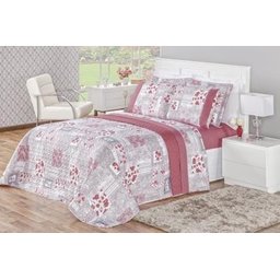 Colcha Cobre Leito Casal Queen Naturalle Floral Rosê 3 peças - 1 Colcha Cobre Leito Casal Queen Naturalle Floral Rosê 3 peças - 1