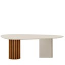 Ver imagem 4 de Mesa de Jantar Belle 2,00x1,00m Orgânica com Vidro Cinamomo Off-white Off-white com Kit 6 Cadeiras P