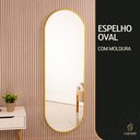 Ver imagem 2 de Espelho Grande Oval com Moldura em Metal Decorativo 115 X 50cm