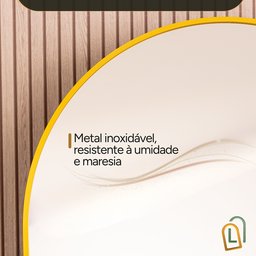 Espelho Grande Oval com Moldura em Metal Decorativo 115 X 50cm - 5