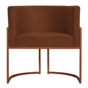 Ver imagem 3 de Poltrona Decorativa Luana Base Bronze Veludo Terracota - Montanaris Decor Md Montanaris Decor