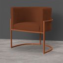 Ver imagem 2 de Poltrona Decorativa Luana Base Bronze Veludo Terracota - Montanaris Decor Md Montanaris Decor