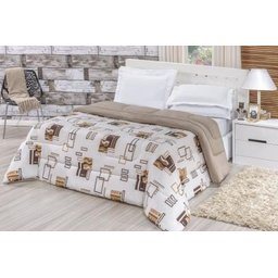 Edredom Casal Queen Dupla Face Malha 100% Algodão Quality Avelã - 1