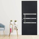 Ver imagem 2 de Porta de Giro Alumínio Preto Lambril c/Friso Puxador 60cm Maxx - 210x80 - Direita