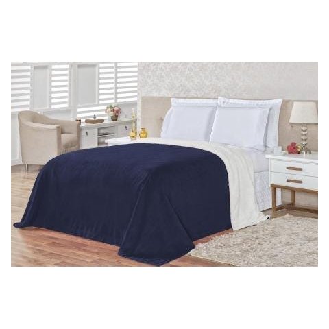 Coberdrom Casal King Dupla Face Alaska Marinho
