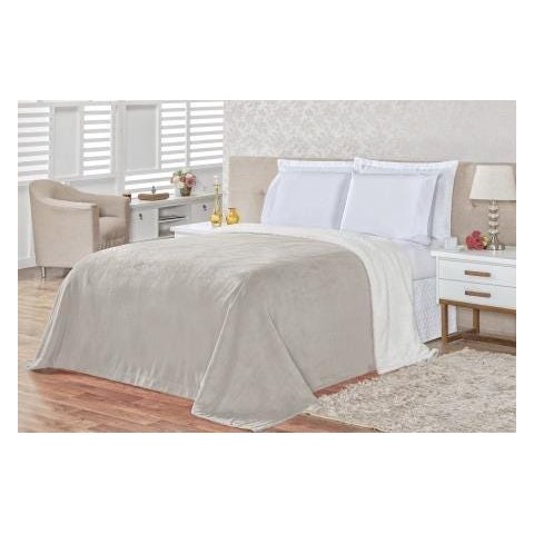 Coberdrom Casal King Dupla Face Alaska Cinza