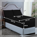 Ver imagem 3 de Roupa de Cama King Size 400 Fios 3 Peças Hotel Pousada Macio Acetinado:preto