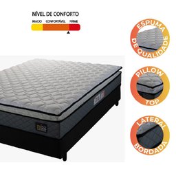 Cama Box Casal Colchão Espuma D33 Pillow Top 138x188x57cm Millenium Hellen - 5