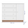 Quarto infantil Meu Soninho Guarda Roupa Mini Cama e Cômoda Sapateira Branco/Carvalho - FdECOR - 4