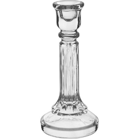 Castiçal Porta Vela Decorativo Home&co Eco Crystal 20x9x9cm Transparente