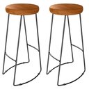 Ver imagem 1 de Kit 2 Banquetas Altas Aurora Estilo Industrial Base de Aço